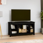 vidaXL Comodă TV, negru, 103x36,5x52 cm, lemn masiv de pin