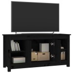 vidaXL Comodă TV, negru, 103x36,5x52 cm, lemn masiv de pin