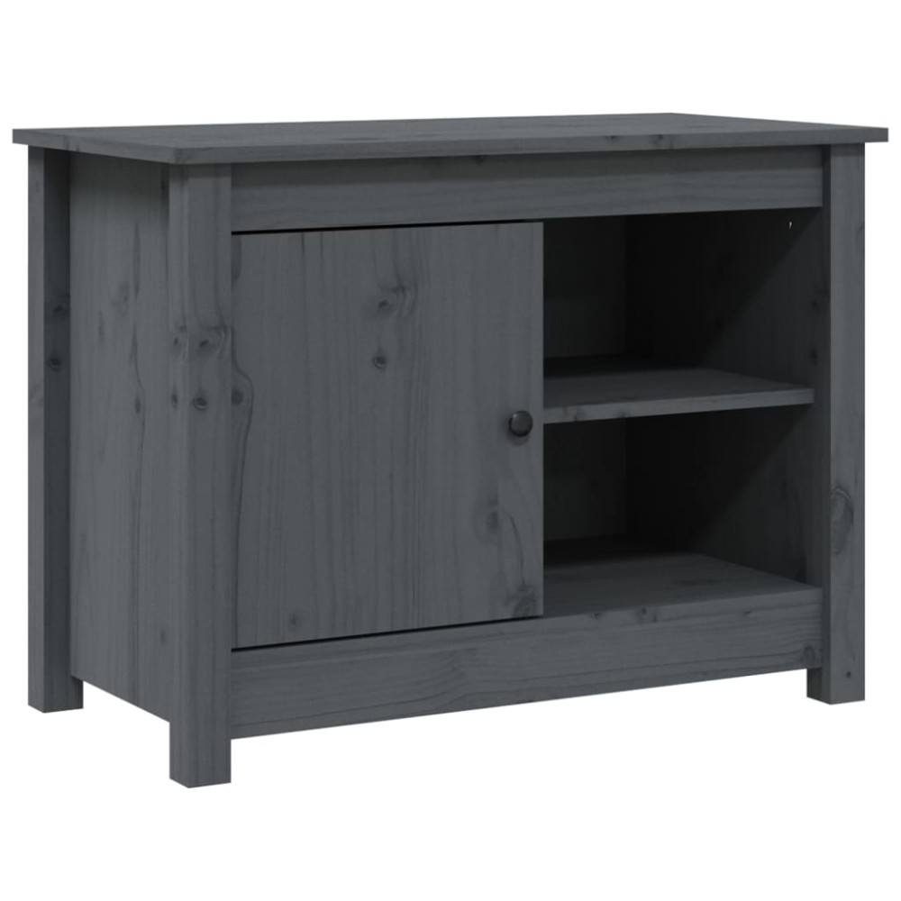 vidaXL Comodă TV, gri, 70x36,5x52 cm, lemn masiv de pin