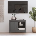 vidaXL Comodă TV, gri, 70x36,5x52 cm, lemn masiv de pin vidaXL Comodă TV, gri, 70x36,5x52 cm, lemn masiv de pin