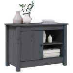 vidaXL Comodă TV, gri, 70x36,5x52 cm, lemn masiv de pin vidaXL Comodă TV, gri, 70x36,5x52 cm, lemn masiv de pin