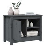vidaXL Comodă TV, gri, 70x36,5x52 cm, lemn masiv de pin vidaXL Comodă TV, gri, 70x36,5x52 cm, lemn masiv de pin