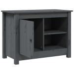 vidaXL Comodă TV, gri, 70x36,5x52 cm, lemn masiv de pin vidaXL Comodă TV, gri, 70x36,5x52 cm, lemn masiv de pin