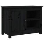 vidaXL Comodă TV, negru, 70x36,5x52 cm, lemn masiv de pin