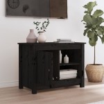 vidaXL Comodă TV, negru, 70x36,5x52 cm, lemn masiv de pin