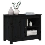 vidaXL Comodă TV, negru, 70x36,5x52 cm, lemn masiv de pin