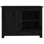 vidaXL Comodă TV, negru, 70x36,5x52 cm, lemn masiv de pin
