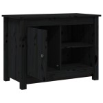 vidaXL Comodă TV, negru, 70x36,5x52 cm, lemn masiv de pin