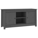 vidaXL Comodă TV, gri, 103x36,5x52 cm, lemn masiv de pin vidaXL Comodă TV, gri, 103x36,5x52 cm, lemn masiv de pin