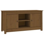 vidaXL Comodă TV, maro miere, 103x36,5x52 cm, lemn masiv de pin vidaXL Comodă TV, maro miere, 103x36,5x52 cm, lemn masiv de pin