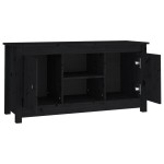 vidaXL Comodă TV, negru, 103x36,5x52 cm, lemn masiv de pin