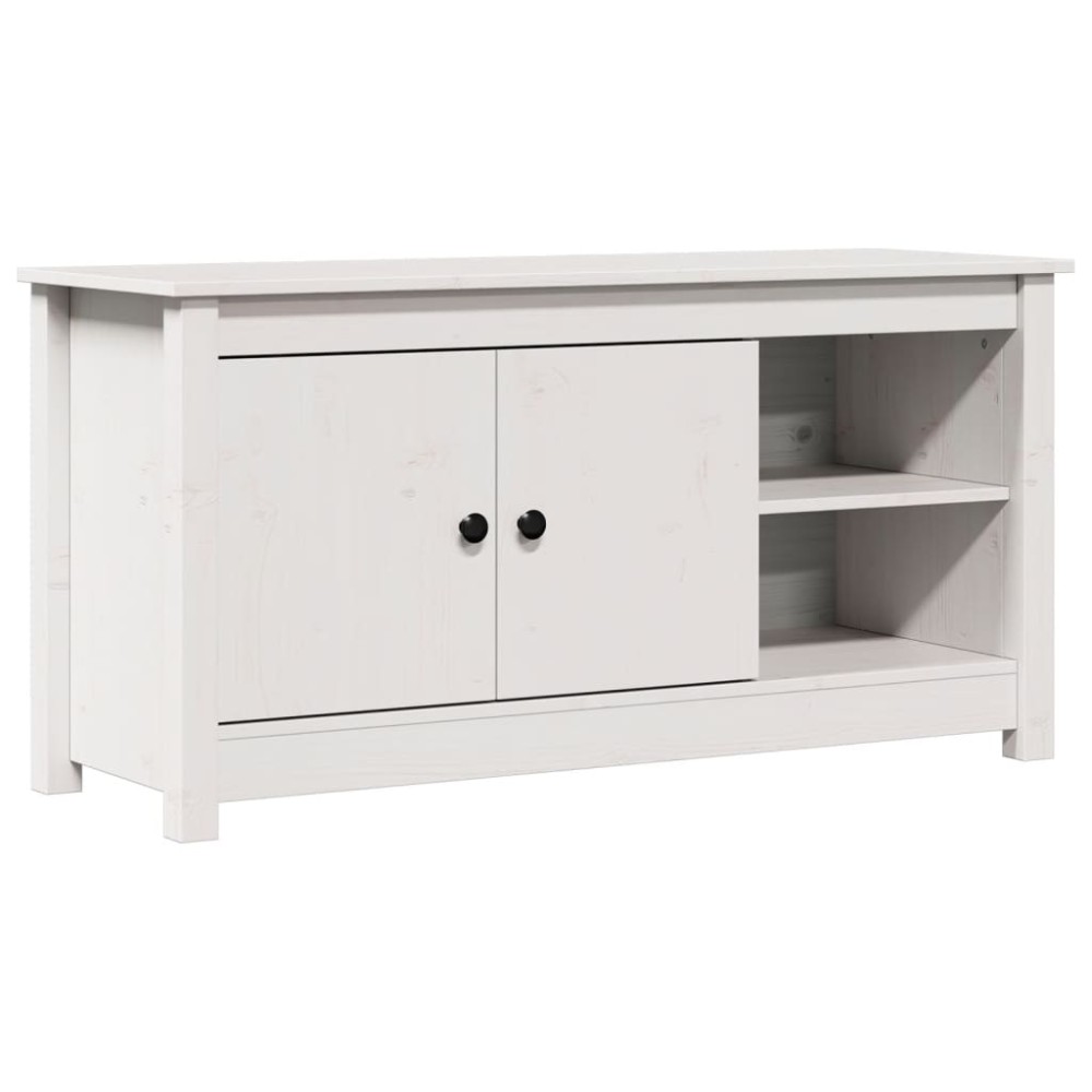 vidaXL Comodă TV, alb, 103x36,5x52 cm, lemn masiv de pin