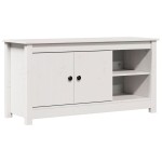 vidaXL Comodă TV, alb, 103x36,5x52 cm, lemn masiv de pin