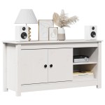 vidaXL Comodă TV, alb, 103x36,5x52 cm, lemn masiv de pin