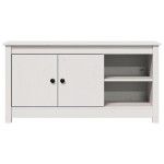 vidaXL Comodă TV, alb, 103x36,5x52 cm, lemn masiv de pin