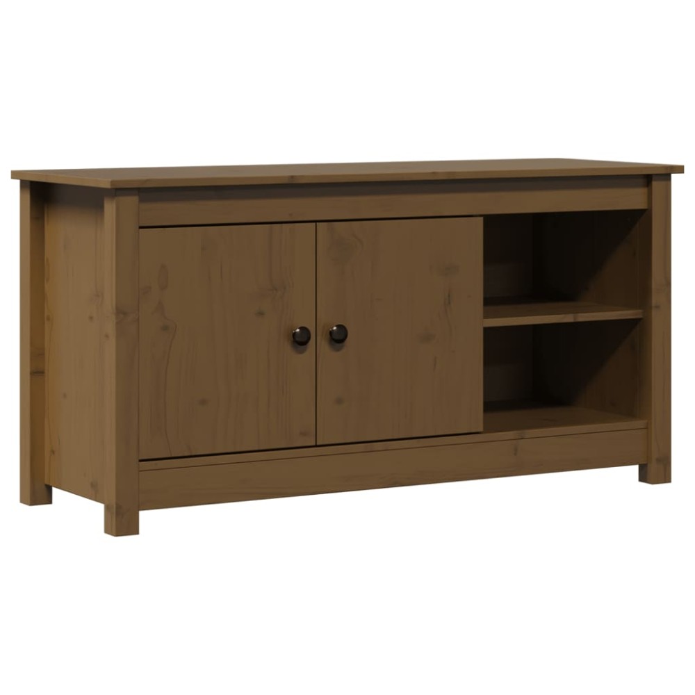 vidaXL Comodă TV, maro miere, 103x36,5x52 cm, lemn masiv de pin