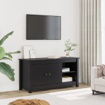 vidaXL Comodă TV, negru, 103x36,5x52 cm, lemn masiv de pin