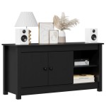 vidaXL Comodă TV, negru, 103x36,5x52 cm, lemn masiv de pin