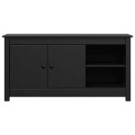 vidaXL Comodă TV, negru, 103x36,5x52 cm, lemn masiv de pin
