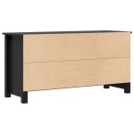 vidaXL Comodă TV, negru, 103x36,5x52 cm, lemn masiv de pin