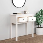 vidaXL Masă consolă, alb, 70x35x75 cm, lemn masiv de pin vidaXL Masă consolă, alb, 70x35x75 cm, lemn masiv de pin
