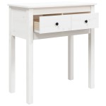 vidaXL Masă consolă, alb, 70x35x75 cm, lemn masiv de pin vidaXL Masă consolă, alb, 70x35x75 cm, lemn masiv de pin