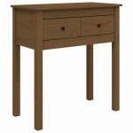 vidaXL Masă consolă, maro miere, 70x35x75 cm, lemn masiv de pin