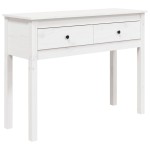 vidaXL Masă consolă, alb, 100x35x75 cm, lemn masiv de pin vidaXL Masă consolă, alb, 100x35x75 cm, lemn masiv de pin
