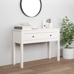 vidaXL Masă consolă, alb, 100x35x75 cm, lemn masiv de pin vidaXL Masă consolă, alb, 100x35x75 cm, lemn masiv de pin