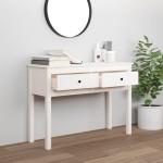vidaXL Masă consolă, alb, 100x35x75 cm, lemn masiv de pin vidaXL Masă consolă, alb, 100x35x75 cm, lemn masiv de pin