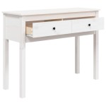 vidaXL Masă consolă, alb, 100x35x75 cm, lemn masiv de pin vidaXL Masă consolă, alb, 100x35x75 cm, lemn masiv de pin