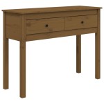 vidaXL Masă consolă, maro miere, 100x35x75 cm, lemn masiv de pin
