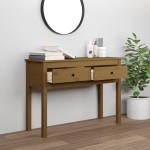 vidaXL Masă consolă, maro miere, 100x35x75 cm, lemn masiv de pin