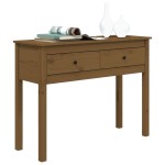 vidaXL Masă consolă, maro miere, 100x35x75 cm, lemn masiv de pin