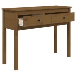 vidaXL Masă consolă, maro miere, 100x35x75 cm, lemn masiv de pin