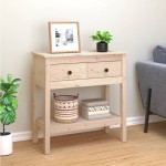 vidaXL Masă consolă, 75x35x75 cm, lemn masiv de pin vidaXL Masă consolă, 75x35x75 cm, lemn masiv de pin