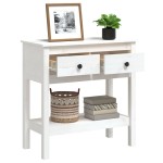 vidaXL Masă consolă, alb, 75x35x75 cm, lemn masiv de pin vidaXL Masă consolă, alb, 75x35x75 cm, lemn masiv de pin
