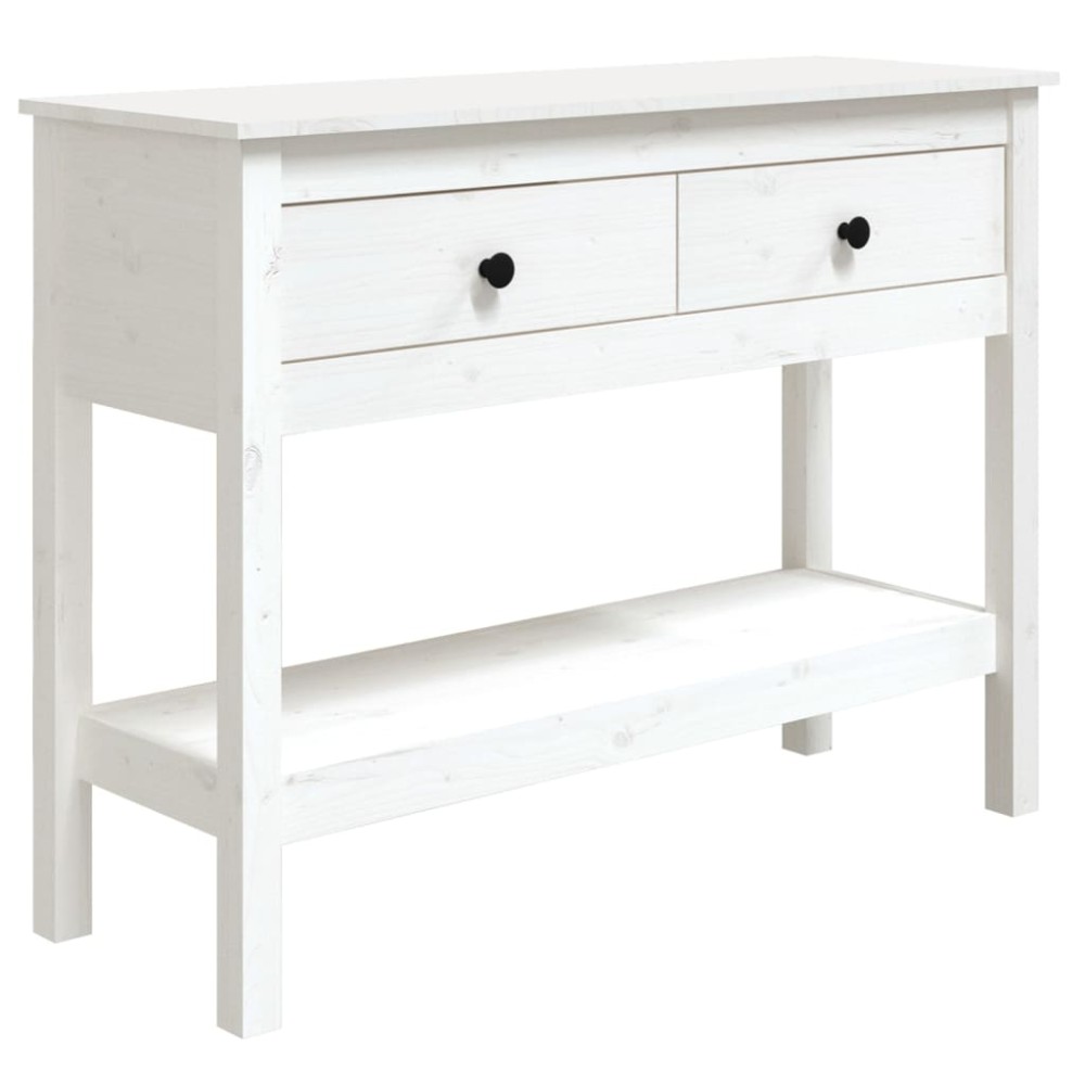 vidaXL Masă consolă, alb, 100x35x75 cm, lemn masiv de pin