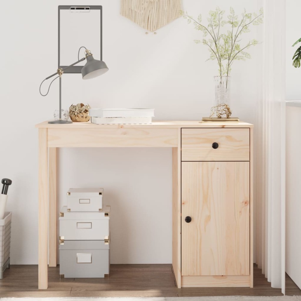 vidaXL Birou, 100x50x75 cm, lemn masiv de pin