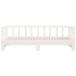 vidaXL Pat de zi extensibil, alb, 2x(90x190) cm, lemn masiv de pin