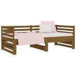 vidaXL Pat de zi extensibil maro miere 2x(90x190) cm lemn masiv de pin