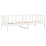 vidaXL Pat de zi fără saltea, alb, 80x200 cm, lemn masiv pin