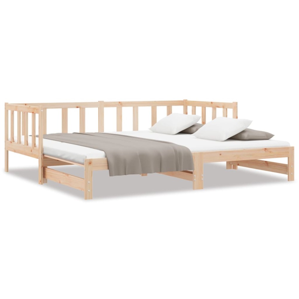 vidaXL Pat de zi extensibil, 2x(80x200) cm, lemn masiv de pin