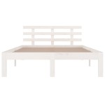 vidaXL Cadru de pat King Size, alb, 150x200 cm, lemn masiv vidaXL Cadru de pat King Size, alb, 150x200 cm, lemn masiv