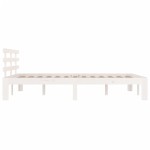 vidaXL Cadru de pat King Size, alb, 150x200 cm, lemn masiv vidaXL Cadru de pat King Size, alb, 150x200 cm, lemn masiv