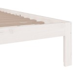 vidaXL Cadru de pat King Size, alb, 150x200 cm, lemn masiv vidaXL Cadru de pat King Size, alb, 150x200 cm, lemn masiv