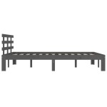 vidaXL Cadru de pat King Size, gri, 150x200 cm, lemn masiv vidaXL Cadru de pat King Size, gri, 150x200 cm, lemn masiv
