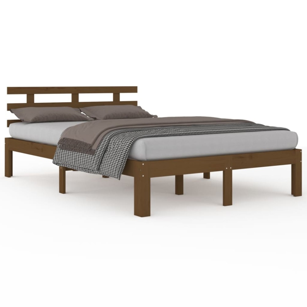 vidaXL Cadru de pat King Size, maro miere, 150x200 cm, lemn masiv