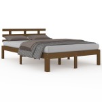 vidaXL Cadru de pat King Size, maro miere, 150x200 cm, lemn masiv vidaXL Cadru de pat King Size, maro miere, 150x200 cm, lemn masiv