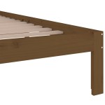 vidaXL Cadru de pat King Size, maro miere, 150x200 cm, lemn masiv vidaXL Cadru de pat King Size, maro miere, 150x200 cm, lemn masiv